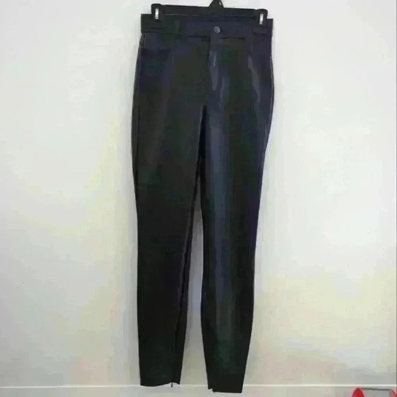 ZARA | Women's Black Faux Leather High Waisted Fleece Lined  Pants - Picture 1 of 6